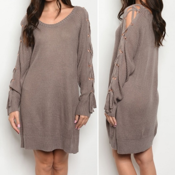 GIRLY & FLIRTY WINTER BLUE SWEATER DRESS - Picture 4 of 8